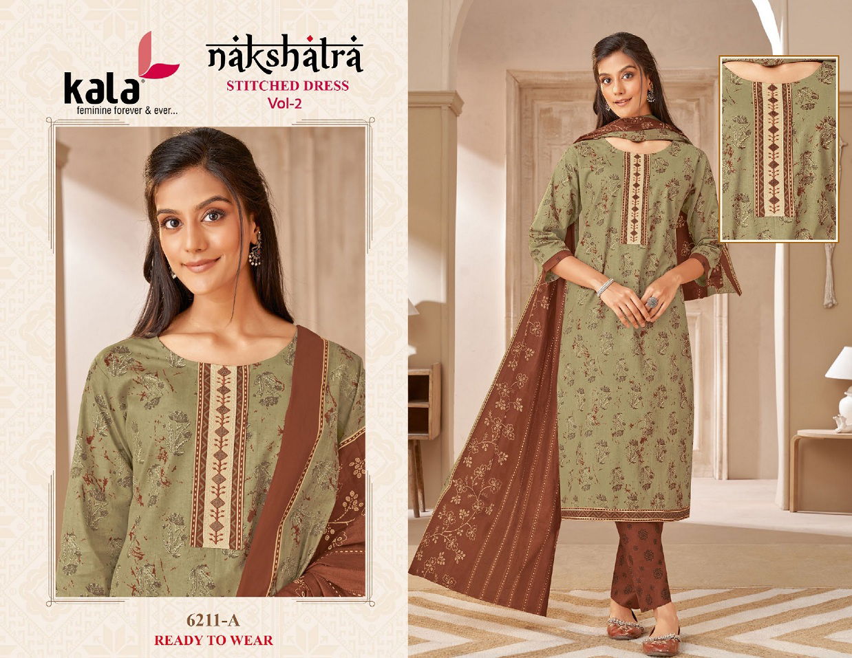 Nakshatra Vol 2 By Kala Printed Cotton Kurti With Bottom Dupatta Wholesalers In Delhi
